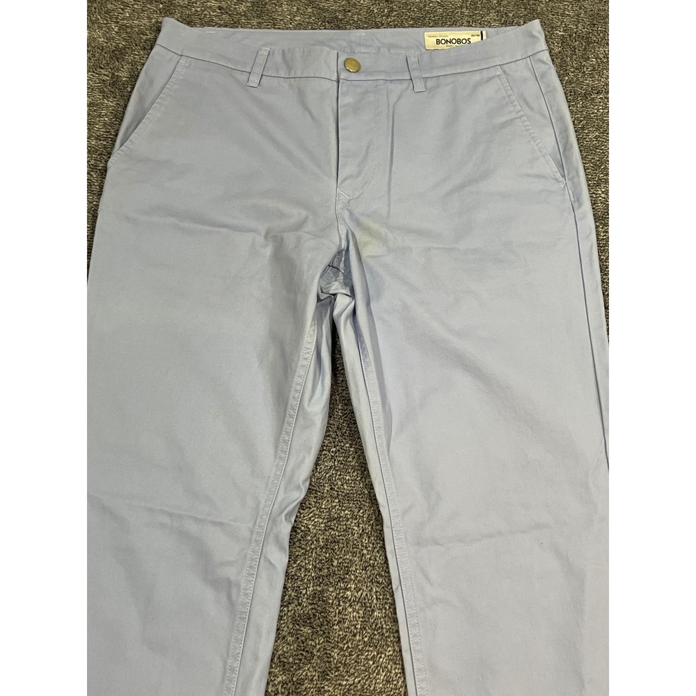 Bonobos Washed Chinos Light Blue Straight Fit Cotton Pants 33x30